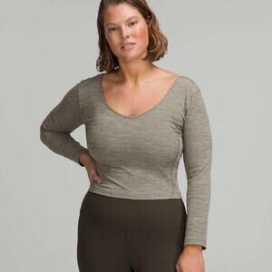 Lululemon Align Long Sleeve Shirt Heathered Rover Women's Size 10